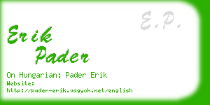 erik pader business card